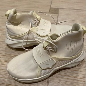🆕 FENTY x PUMA by Rihanna Ignite Lace Up Off-White High Top Trainer Sneakers